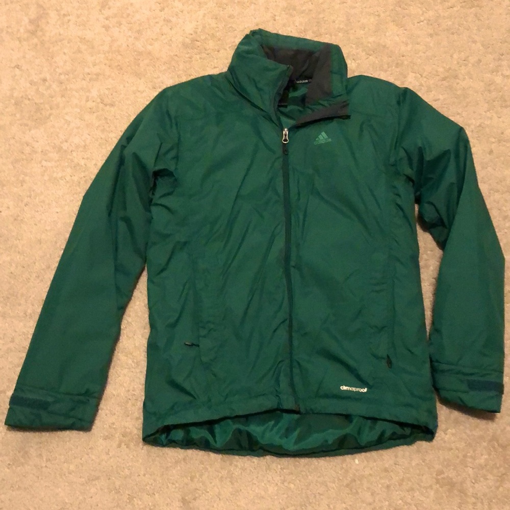 Green climaproof addidas nylon jacket